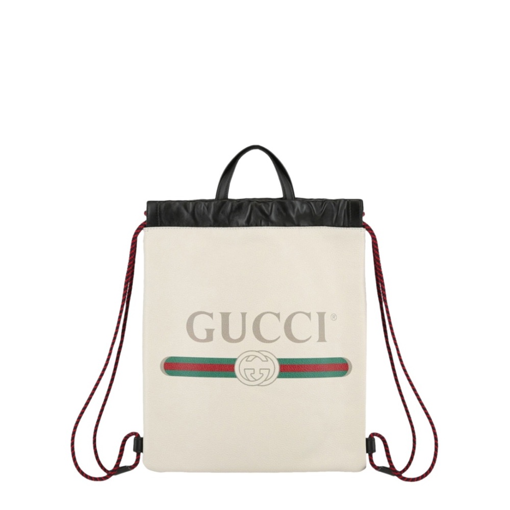 GUCCI
GUCCI WOMENS LOGO PRINT LEATHER DRAWSTRING BACKPACK
